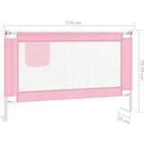 vidaXL sigurnosna ograda za dječji krevet ružičasta 120x25 cm tkanina | shoptok.hr