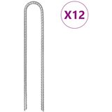  Klinovi za šator U-oblika 12 kom 30 cm Ø 7 mm pocinčani čelik | shoptok.hr