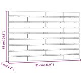  Zidno uzglavlje bijelo 81x3x63 cm od masivne borovine | shoptok.hr