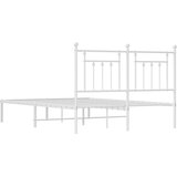  Metalni okvir za krevet s uzglavljem bijeli 140 x 190 cm | shoptok.hr