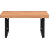  Zidna polica za umivaonik od čelika i masivne bukovine Smeđa 60 x 60 x 4 cm | Shoptok.si