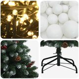  Umjetno božićno drvce zeleno s kuglicom 150 cm 150 LED lampica - Zelena s mraženim vrhovima Ø 80 x 150 cm s 150 LED dioda i bije | shoptok.hr
