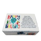  Unikatna škatla za rojstni dan - personalizirano darilo s sporočilom ljubezni in sreče - 1. Happy birthday - modra Š1807 | Shoptok.si