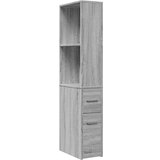 Maison Chic Ozka kopalniška kredenca - Kopalniška omarica - Kopalniški kabinet s kolesi siva sonoma inženirski les, (21794530) | Shoptok.si