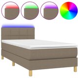 Maison Chic Box spring postelja - Vzmetna postelja z vzmetnico LED taupe 80x200 cm blago SL16246, (21895753) Cene