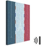  Slika - Graphic Illustration of a Swimming Pool Against the Backdrop of the French Flag 60x90 Akustična | shoptok.hr