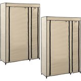 Furnova Zložljiva garderobna omara 2 kosa blago 110x45x175 cm krem, (21930116) Cene