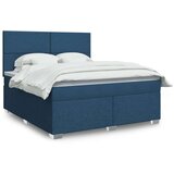 vidaXL Box spring postelja z vzmetnico modra 180x200 cm blago | Shoptok.si