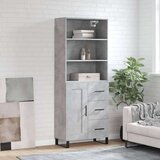 vidaXL Visoka komoda siva betona 69 5x34x180 cm od konstruiranog drva | shoptok.hr