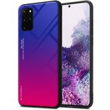 Cadorabo Ohišje, združljiv s Samsungom v vijolični - rdeči - dvobarvni zaščitni pokrov iz silikona TPU in hrbta iz kaljenega stekla, (20570592) Cene