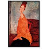  Slika - Amedeo Modigliani – Jeanne Hebuterne in a Yellow Sweater 40x60 U crnom drvenom okviru | shoptok.hr
