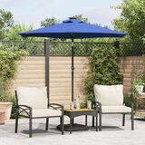 vidaXL Vrtni suncobran s čeličnom šipkom LED azurnoplavi 225x225x212cm Cijene