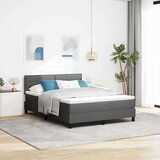 vidaXL Box Spring Krevet s Madracem i LED-om Tamno Sivi 140x200 cm Tkanina | shoptok.hr