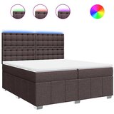  Krevet s oprugama i madracem tamnosmeđi 200x200 cm od tkanine | shoptok.hr