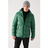 Avva Men's Green Puffer Jacket Water Repellent Windproof Quilted Hooded Comfort Fit cene