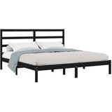  Posteljni okvir črn iz trdne borovine 200x200 cm, (20644587) | Shoptok.si