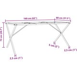  Noge za blagovaonski stol X-oblika 160x80x73cm čelik | shoptok.hr