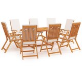  9-dijelni vrtni blagovaonski set s jastucima masivna tikovina | shoptok.hr