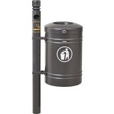 PROCITY Zunanja posoda za odpadke GUSTAVIA, prostornina 40 l, s pepelnikom, sive barve Cene