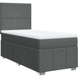 vidaXL Box spring postelja z vzmetnico temno siva 100x200 cm blago | Shoptok.si