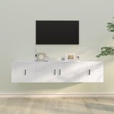 vidaXL Komplet TV omaric 3-delni bel inženirski les | Shoptok.si
