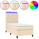  box spring s madracem LED krem 80 x 200 cm od tkanine | shoptok.hr