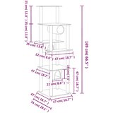  Penjalica za mačke sa stupovima za grebanje tamnosiva 169 cm | shoptok.hr