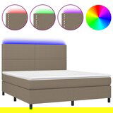  The Living Store Box spring postelja z vzmetnico LED taupe 160x200 cm blago - Box Spring Postelja, (21444447) | Shoptok.si