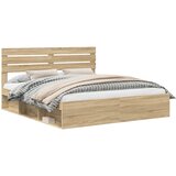  Krevetna konstrukcija Sonoma 200 x 200 cm Čvrsto borovo drvo | shoptok.hr