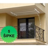 Plafonska sušiliica za veš sa 5 šipke - 1.20m