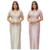 Square haljina - PLUS SIZE srebrna, roze Cene