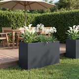  Vrtna saksija Antracit 80 x 30 x 50 cm Čelična vrata | shoptok.hr