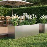  Vrtna saksija Srebrna 100 x 30 x 30 cm Nehrđajući čelik | shoptok.hr