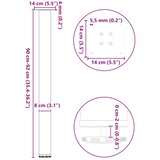  Noge za barski stol 4 kom. antracit 90-92 cm čelik | shoptok.hr