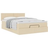  Otomanski krevet s madracem krem 140x200 cm tkanine | shoptok.hr