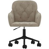  Okretna uredska stolica svjetlosiva baršunasta | shoptok.hr