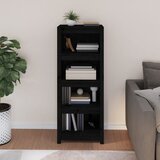 Ormarić za knjige Crna 50x35x125,5 cm od masivne borovine | Eponuda.com