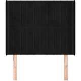  Uzglavlje s ušima crno 83x16x118/128 cm baršunasto | Eponuda.com