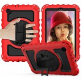 NIKCORP Ovitek za Samsung Galaxy Tab 8.0 s stojalom in naramnim pasom, troslojna zaščita pred udarci, rdeče barve, PC in TPU ohišje, (5000138969) | Shoptok.si