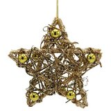 Okrasek za božično drevo zvezda iz ratana (Rjave/zlate barve, Les, 10 cm) cene