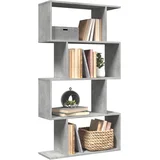 regal za knjige 4 razine sivi 70x24x129 cm drveni