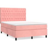 Maison Chic Box spring postelja - Vzmetna postelja z vzmetnico roza 140x190 cm žamet SL15673, (21883773) | Shoptok.si