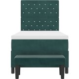  Krevet s Box Springom s madracem i klupom Tamnozeleni 100x200 cm Baršunasti | shoptok.hr