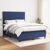  The Living Store Box spring postelja z vzmetnico modra 140x200 cm blago - Box Spring Postelja, (21501291) Cene
