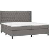  Box spring postelja z vzmetnico temno siva 200x200 cm blago, (20726094) | Shoptok.si
