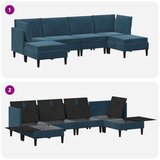  Komplet pohištva za dnevno sobo z blazino 6 pcs Modra Žamet, (5000272712) | Shoptok.si