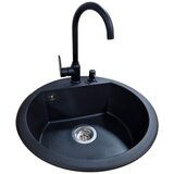  set sudopera sa slavinom i sifonom lena mat crna + afro slavina + crni ugradni dozer | ePonuda.com