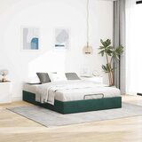 vidaXL Otomanski posteljni okvir brez vzmetnice Temno zelena 140x200cm | Shoptok.si