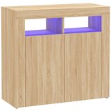 Maison Chic Komoda - Predalnik z LED lučkami sonoma hrast 80x35x75 cm, (21721049) Cene