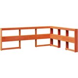 Knjižnica vzglavje L-oblike voščeno rjava 140 cm trdna borovina, (21791371) | Shoptok.si